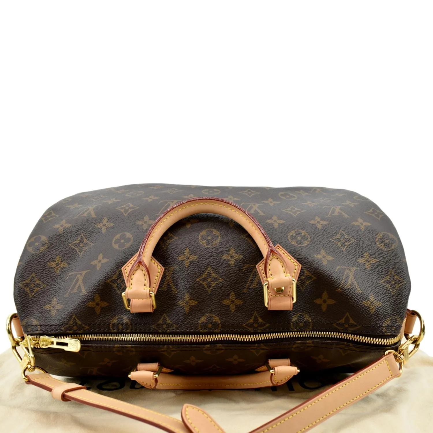 LOUIS VUITTON Speedy 35 Bandouliere Monogram Canvas Shoulder Bag Brown