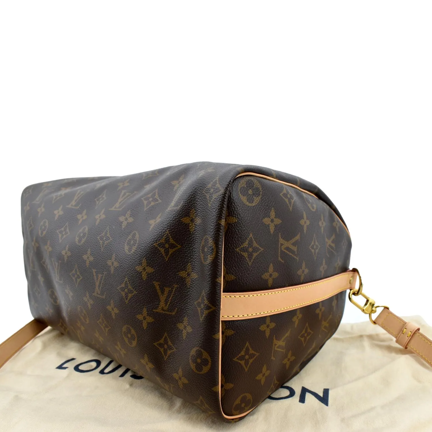 LOUIS VUITTON Speedy 35 Bandouliere Monogram Canvas Shoulder Bag Brown