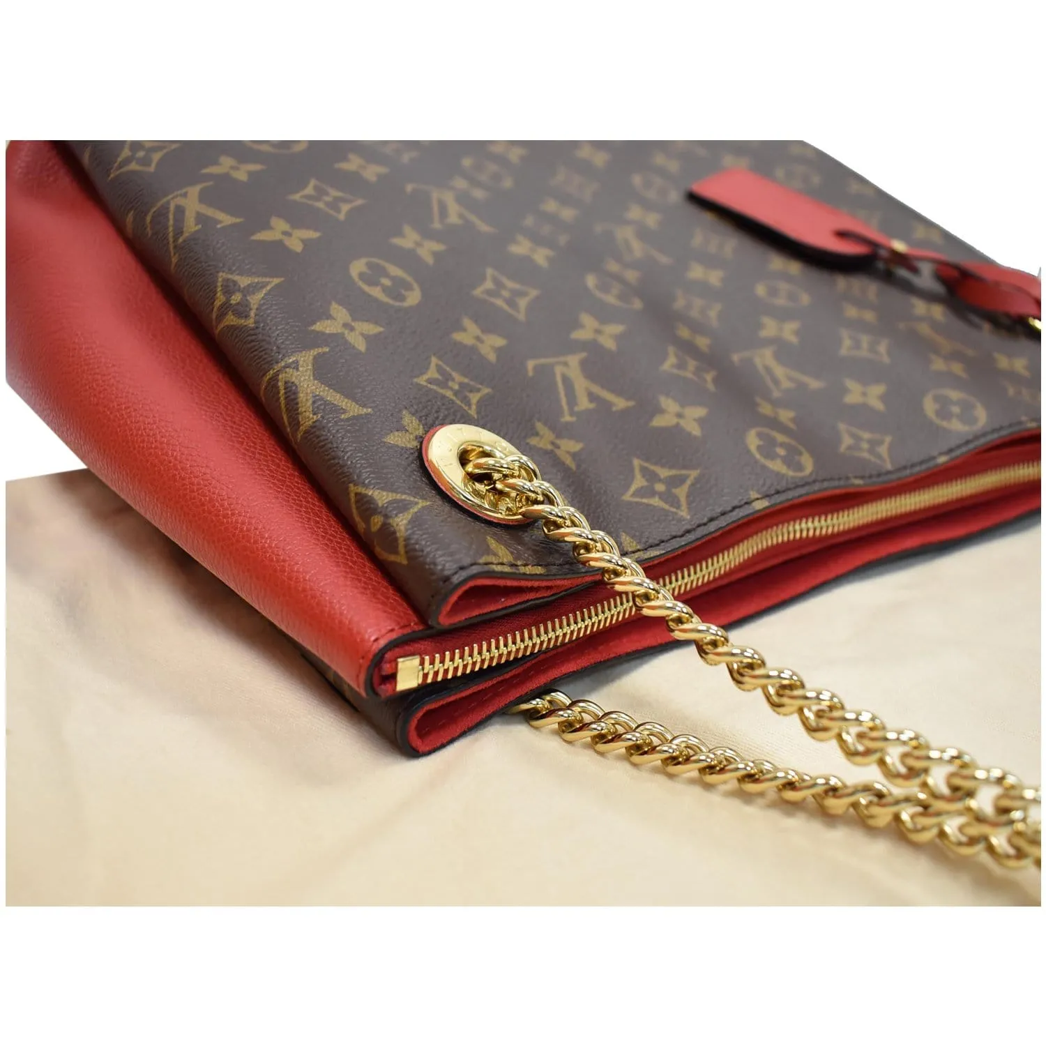 LOUIS VUITTON Surene MM Monogram Canvas Shoulder Bag Cerise