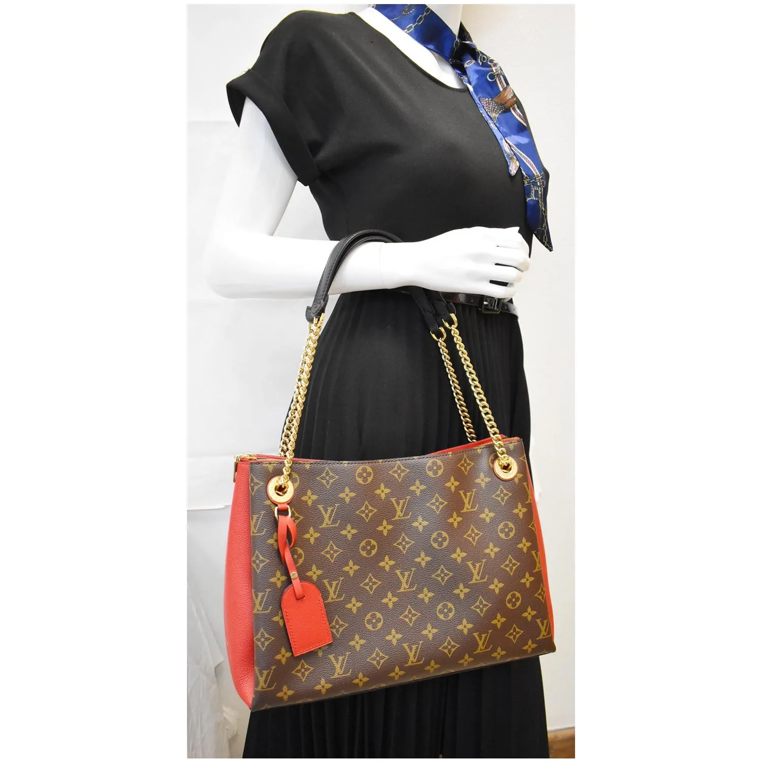 LOUIS VUITTON Surene MM Monogram Canvas Shoulder Bag Cerise