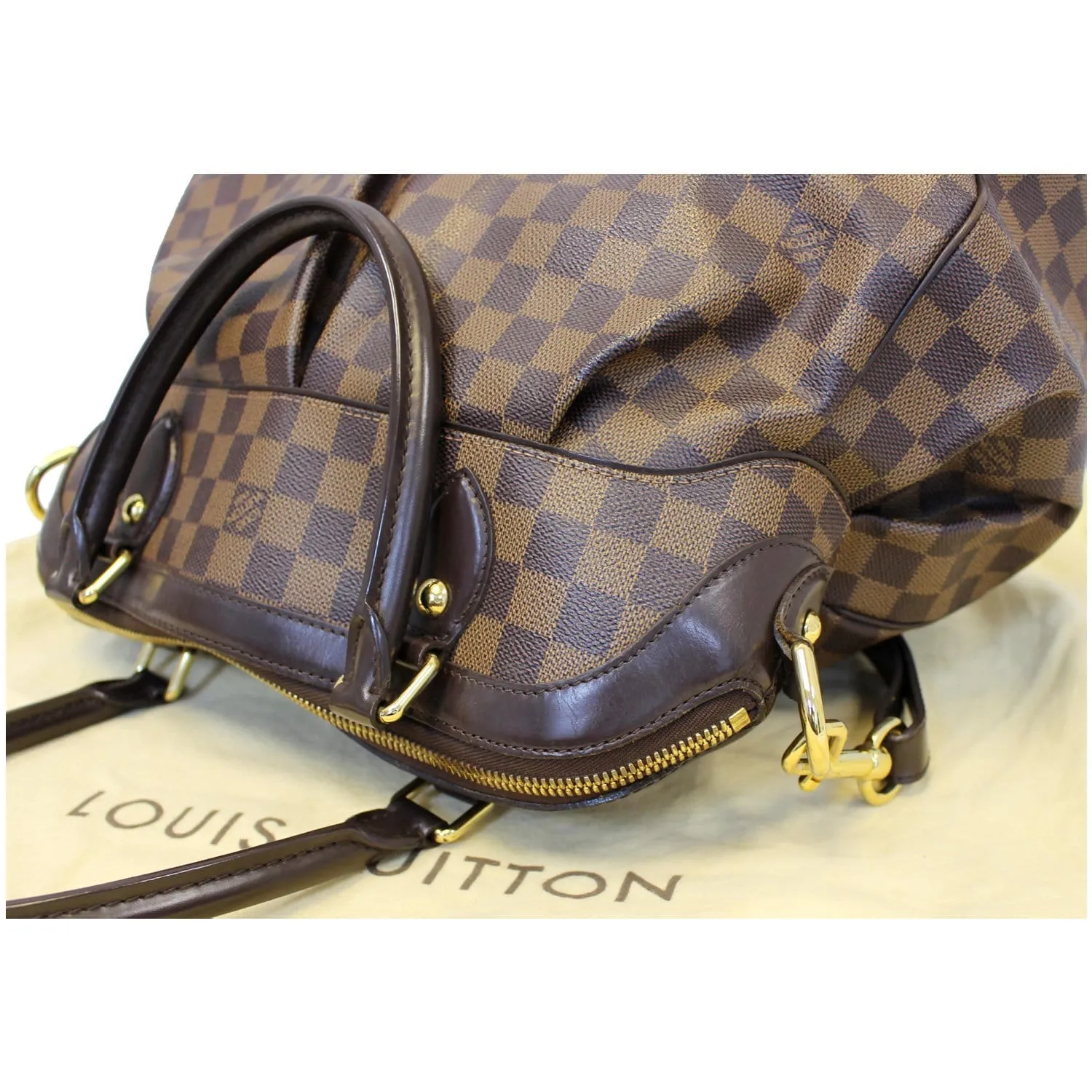 LOUIS VUITTON Trevi GM Damier Ebene 2way Shoulder Handbag Brown