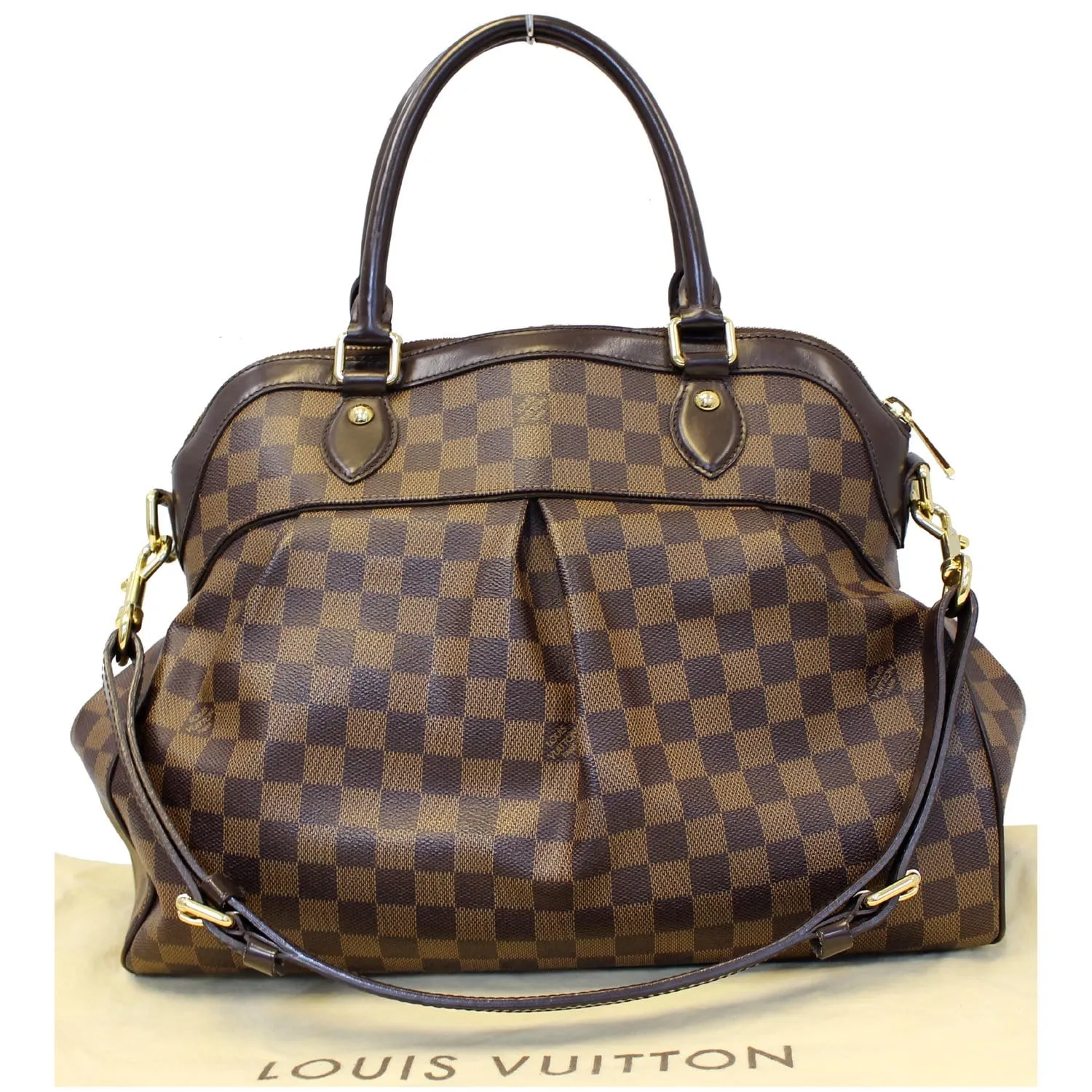 LOUIS VUITTON Trevi GM Damier Ebene 2way Shoulder Handbag Brown