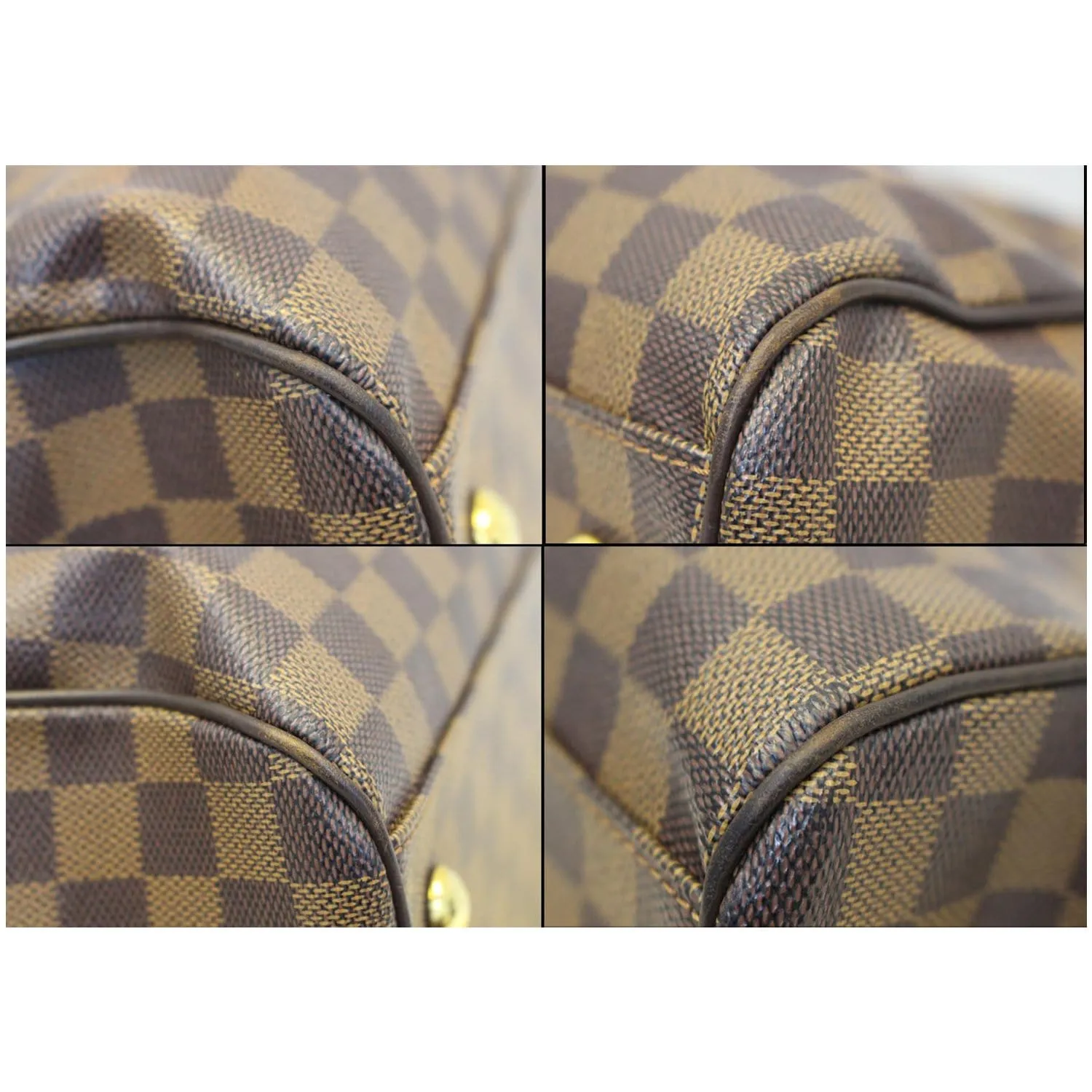 LOUIS VUITTON Trevi GM Damier Ebene 2way Shoulder Handbag Brown