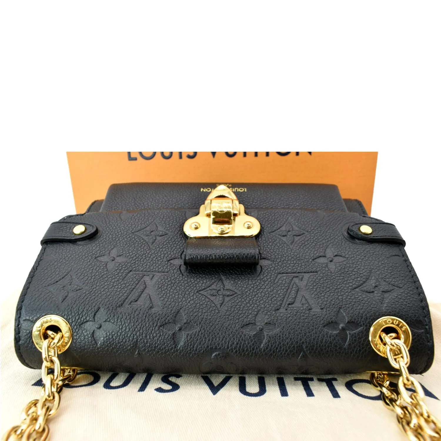 LOUIS VUITTON Vavin BB Monogram Empreinte Leather Shoulder Bag Black