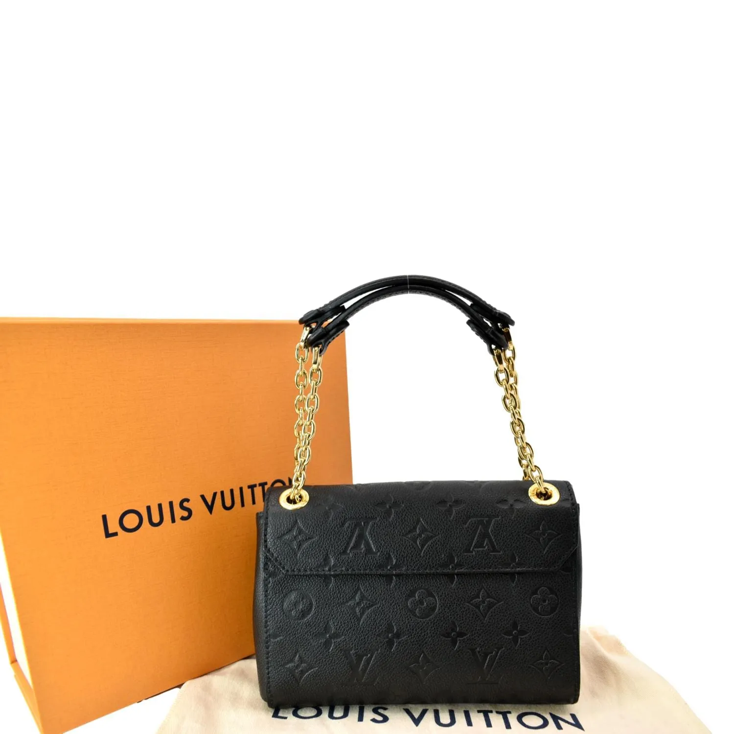 LOUIS VUITTON Vavin BB Monogram Empreinte Leather Shoulder Bag Black