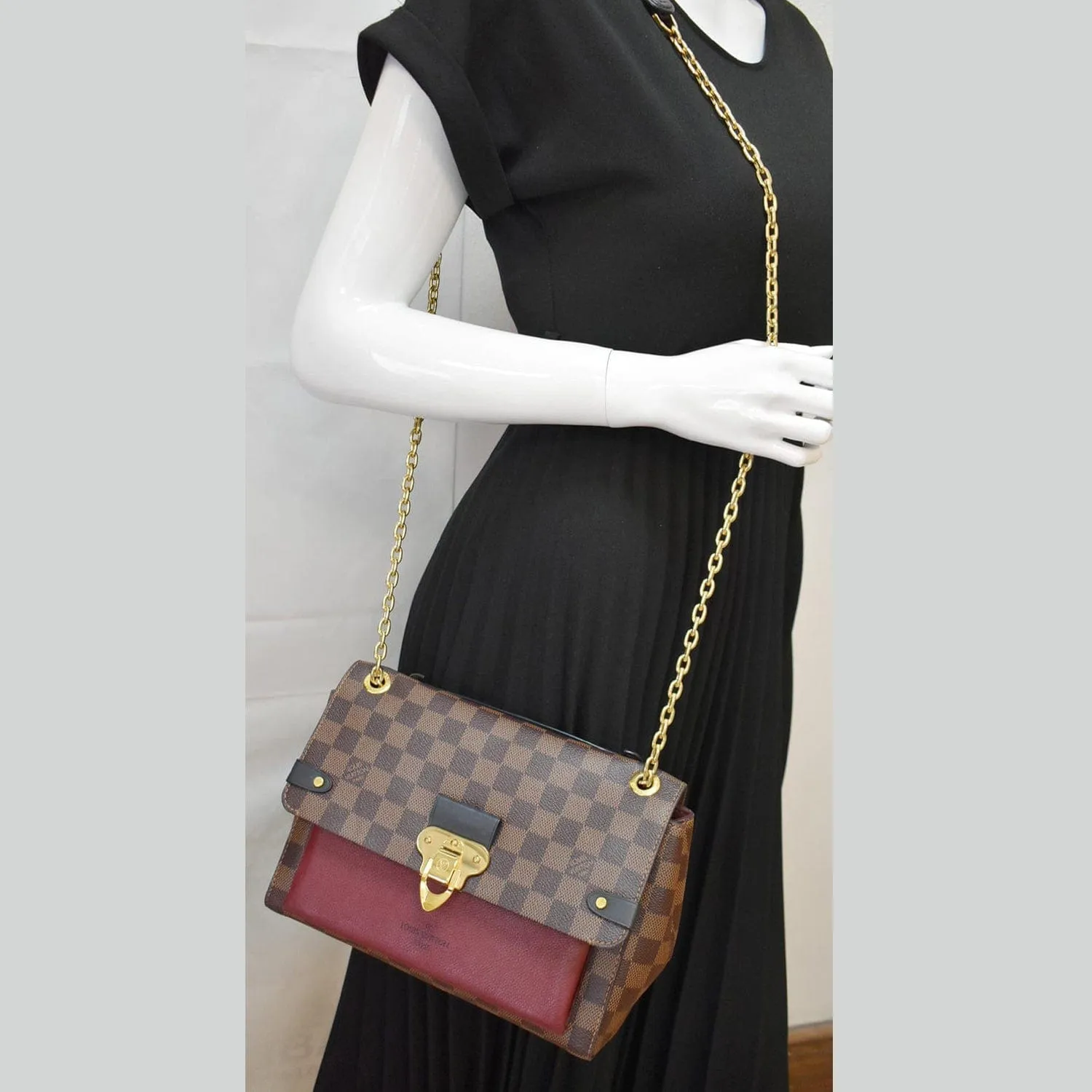 LOUIS VUITTON Vavin PM Damier Ebene Shoulder Bag Brown