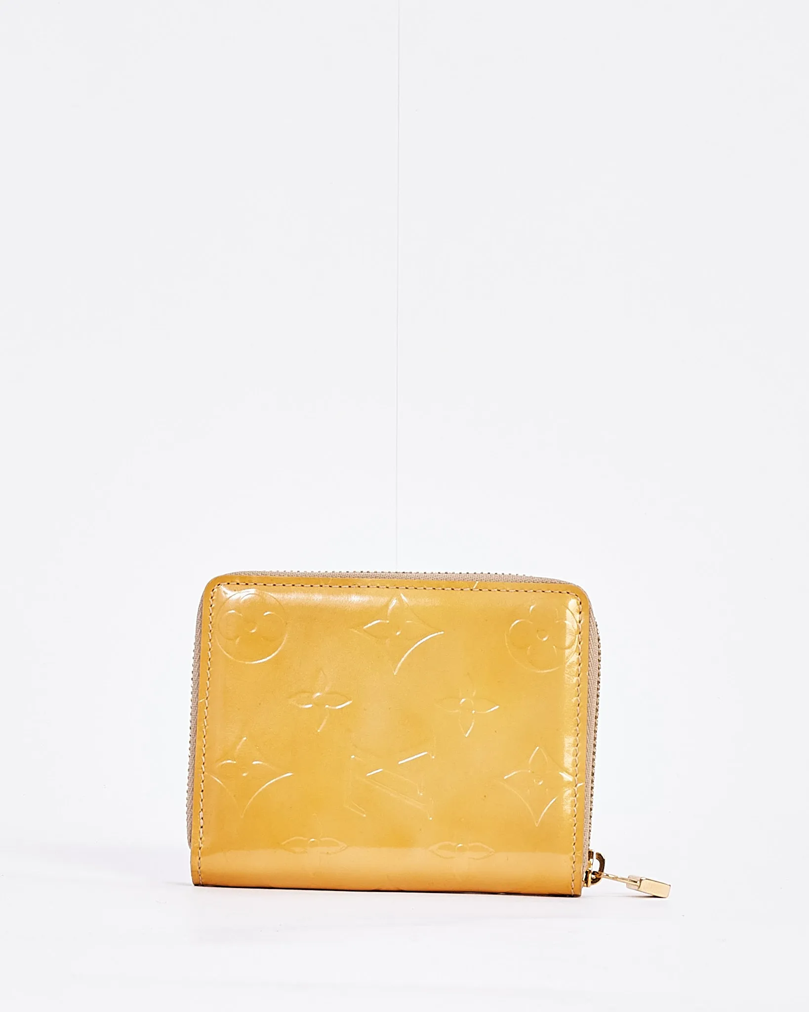 Louis Vuitton Yellow Monogram Vernis Compact Zippy Wallet