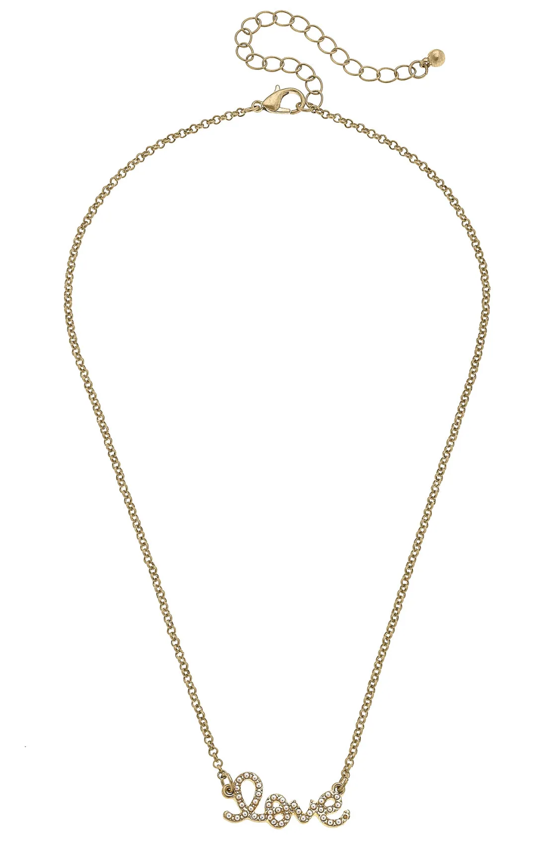 Love Studded Pearl Necklace