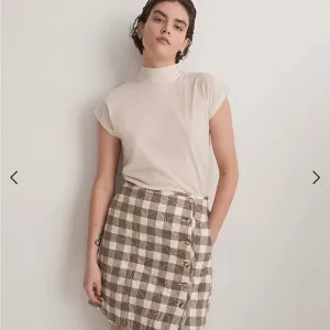 Madewell Quilted Flannel Mini Skirt in Gingham Check