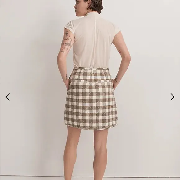Madewell Quilted Flannel Mini Skirt in Gingham Check
