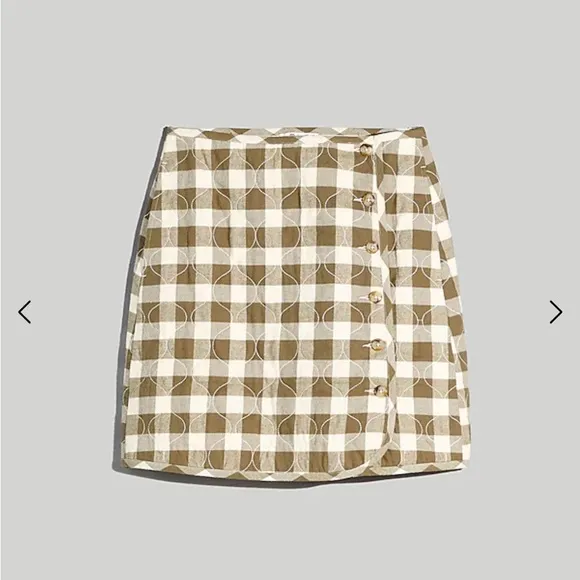 Madewell Quilted Flannel Mini Skirt in Gingham Check