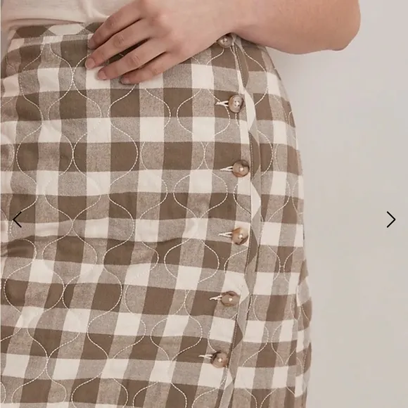 Madewell Quilted Flannel Mini Skirt in Gingham Check