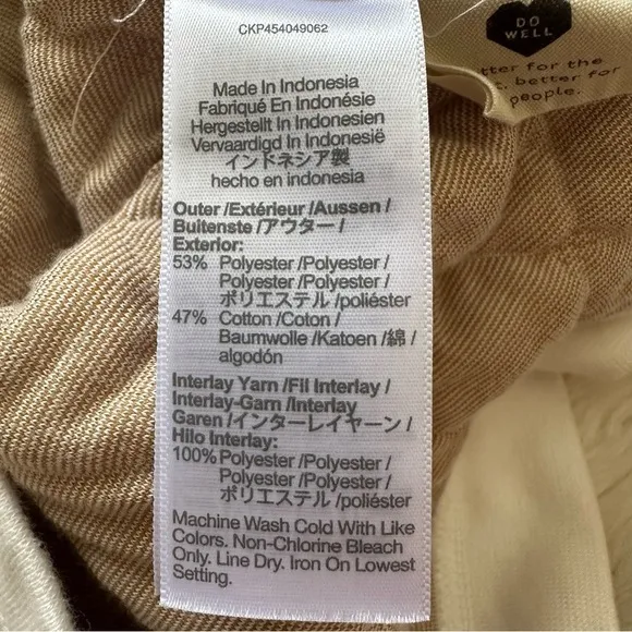 Madewell Sweater Quilted Swing Sweatshirt Cropped Pullover Antique Cream L