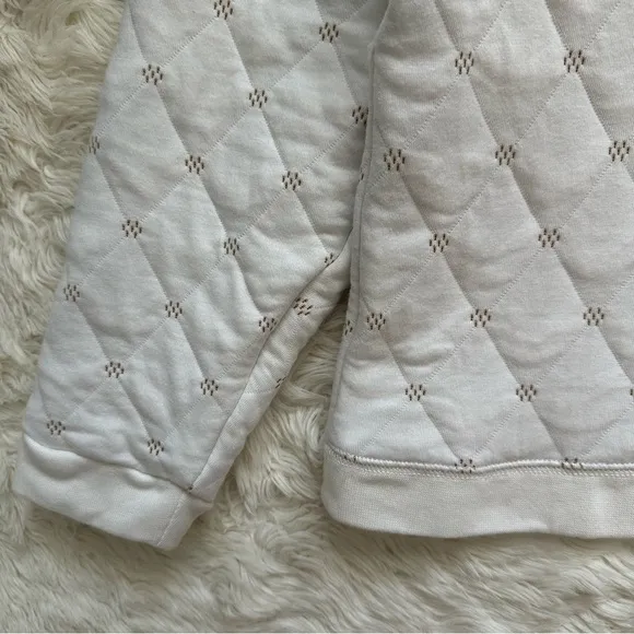Madewell Sweater Quilted Swing Sweatshirt Cropped Pullover Antique Cream L