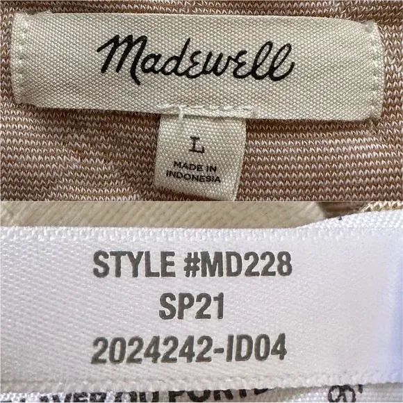 Madewell Sweater Quilted Swing Sweatshirt Cropped Pullover Antique Cream L
