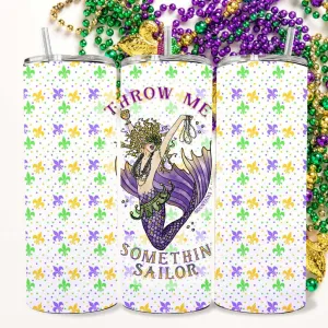 Mardi Gras Mermaid Insulated Tumbler
