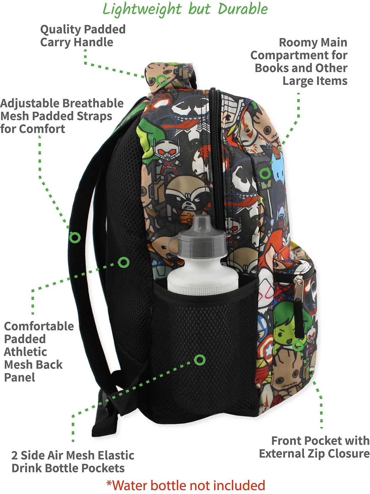Marvel Kawaii Avengers 16" School Backpack