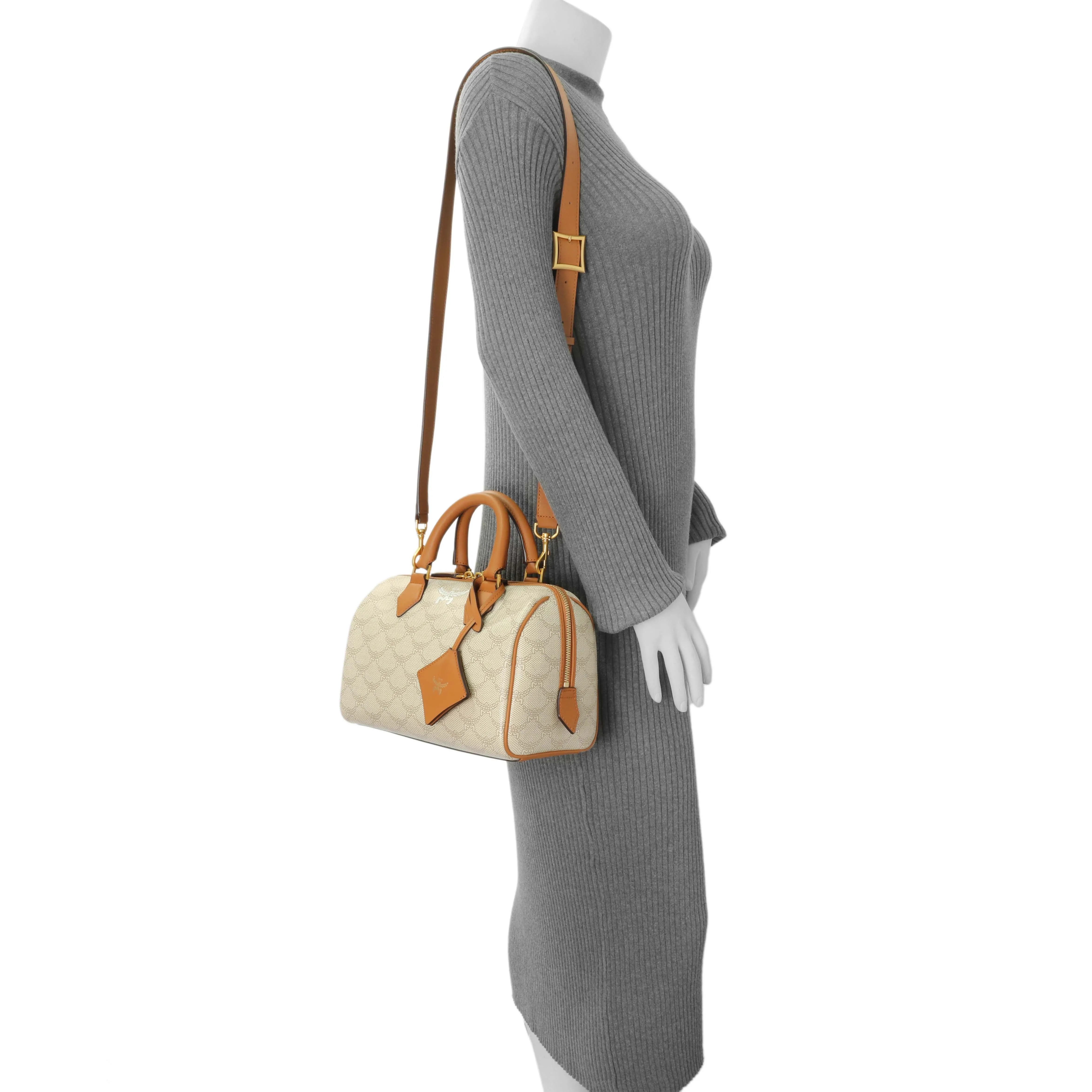 MCM Lauretos Monogram Ella Boston Bag