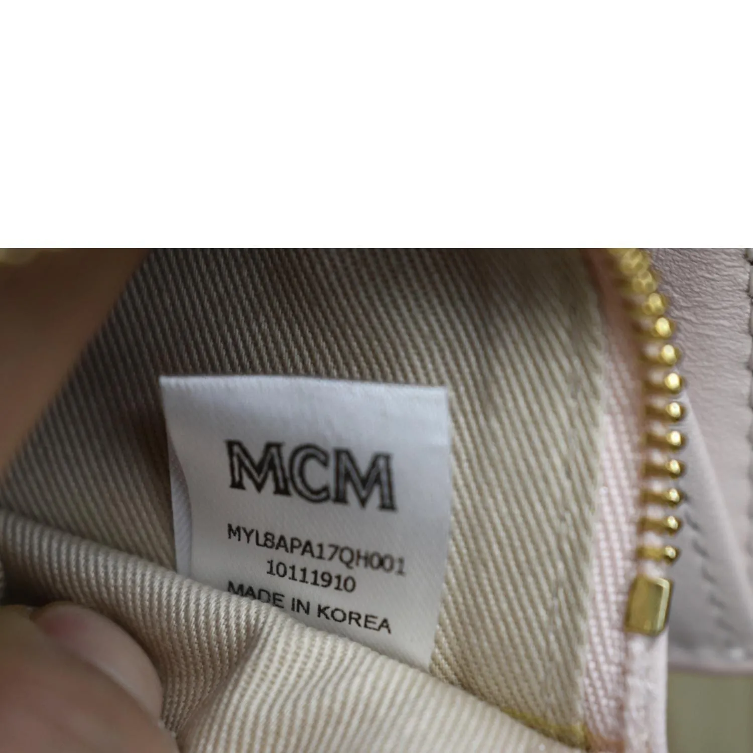 MCM Patricia Visetos Leather Crossbody Wallet Powder Pink