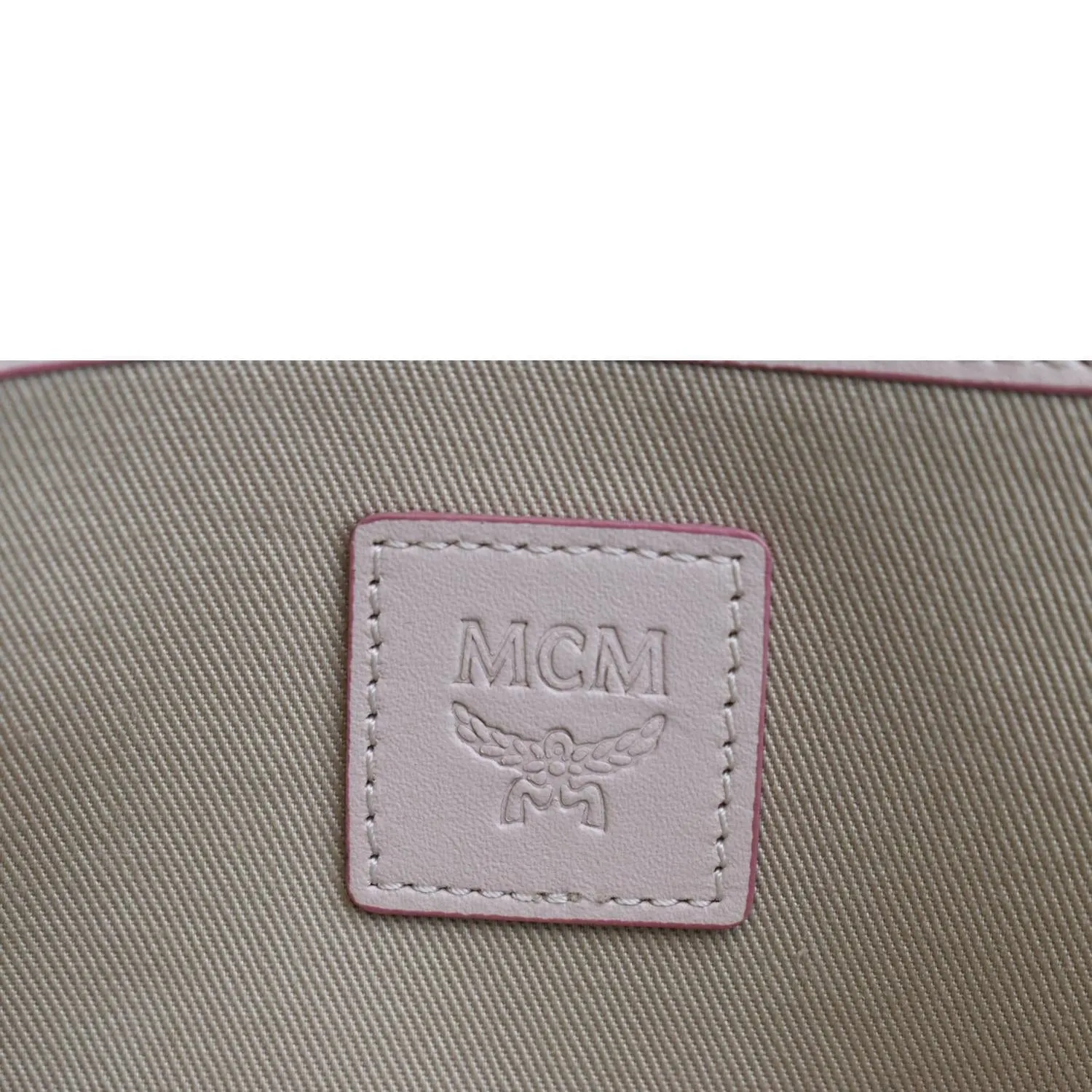MCM Patricia Visetos Leather Crossbody Wallet Powder Pink