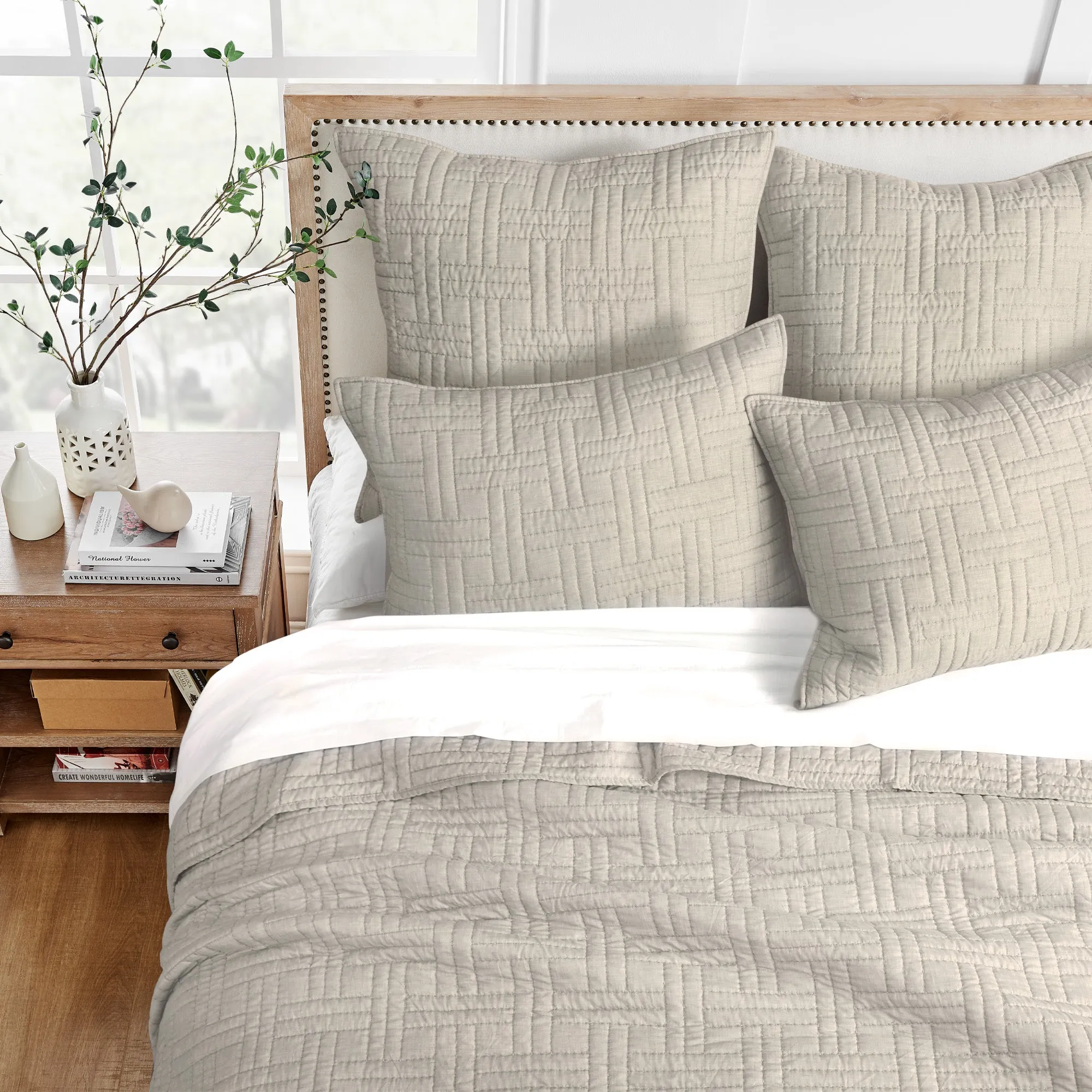 Melange Stitch Euro Sham Set of 2