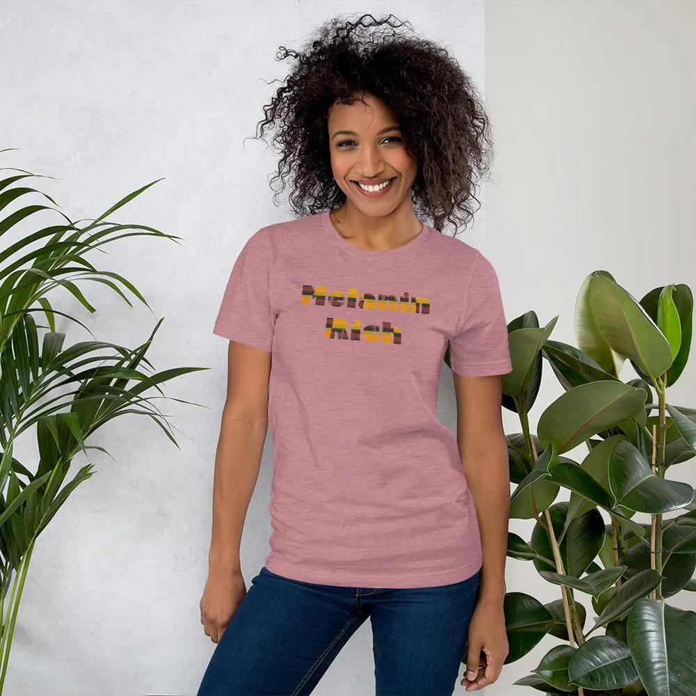 Melanin Rich African Print Color Short-Sleeve Unisex T-Shirt