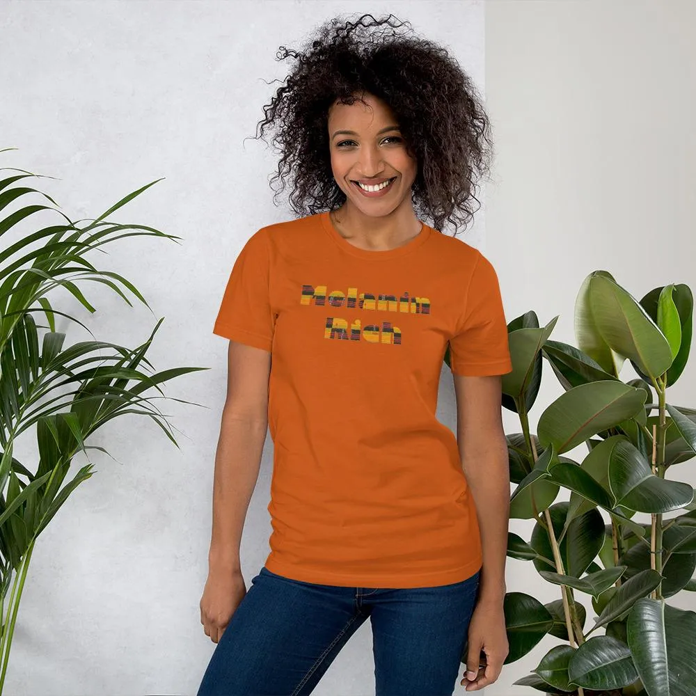 Melanin Rich African Print Color Short-Sleeve Unisex T-Shirt