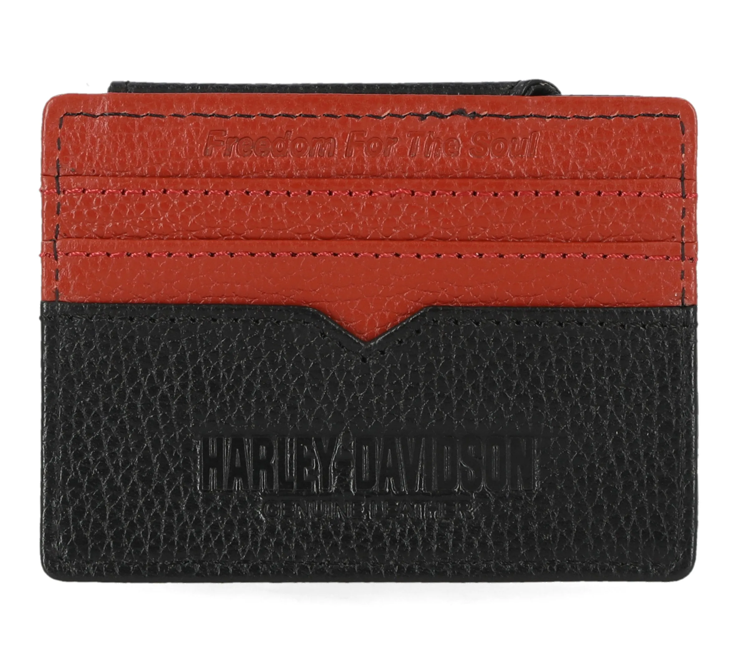 Mens Bar & Shield Core Pebble Card Case Wallet - Black
