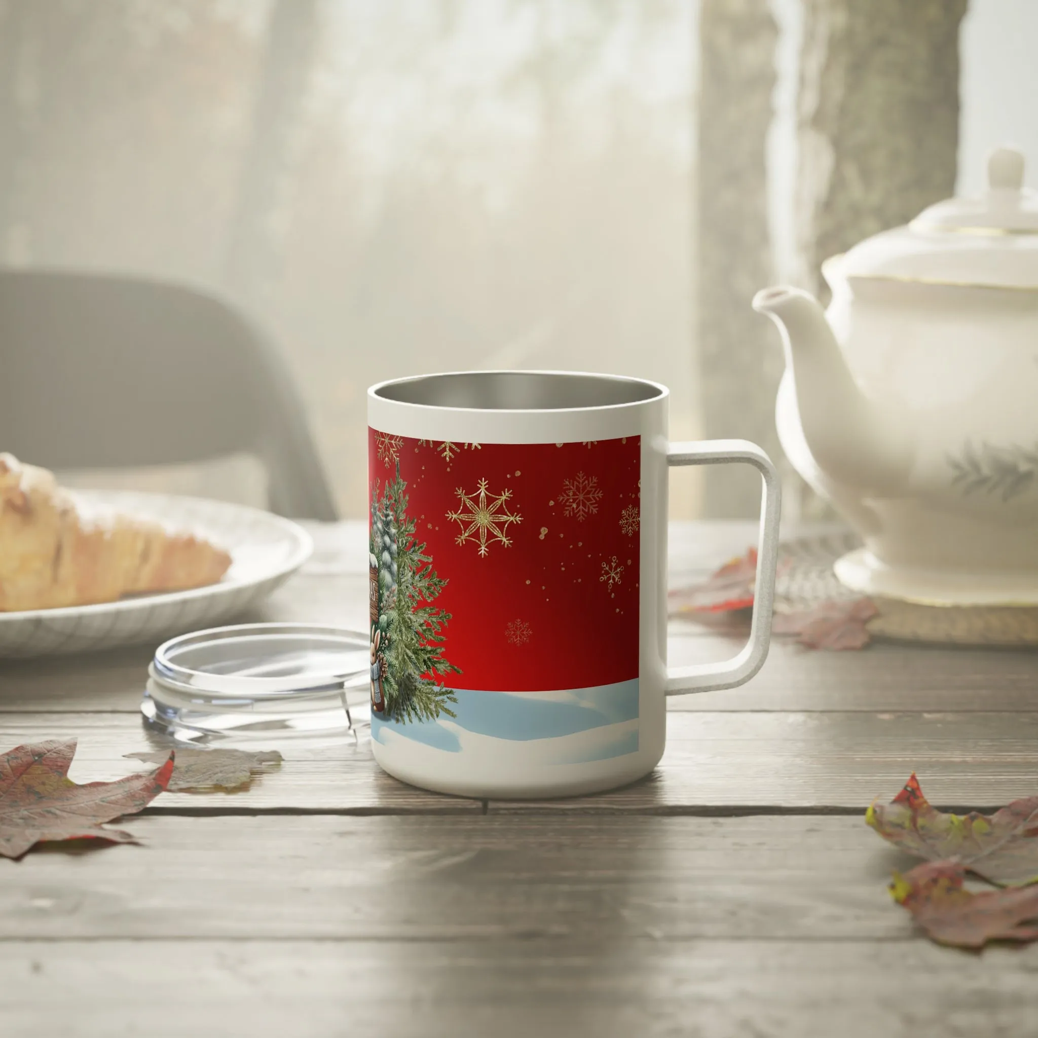 Merry Christmas Insulated Coffee Mug, 10oz