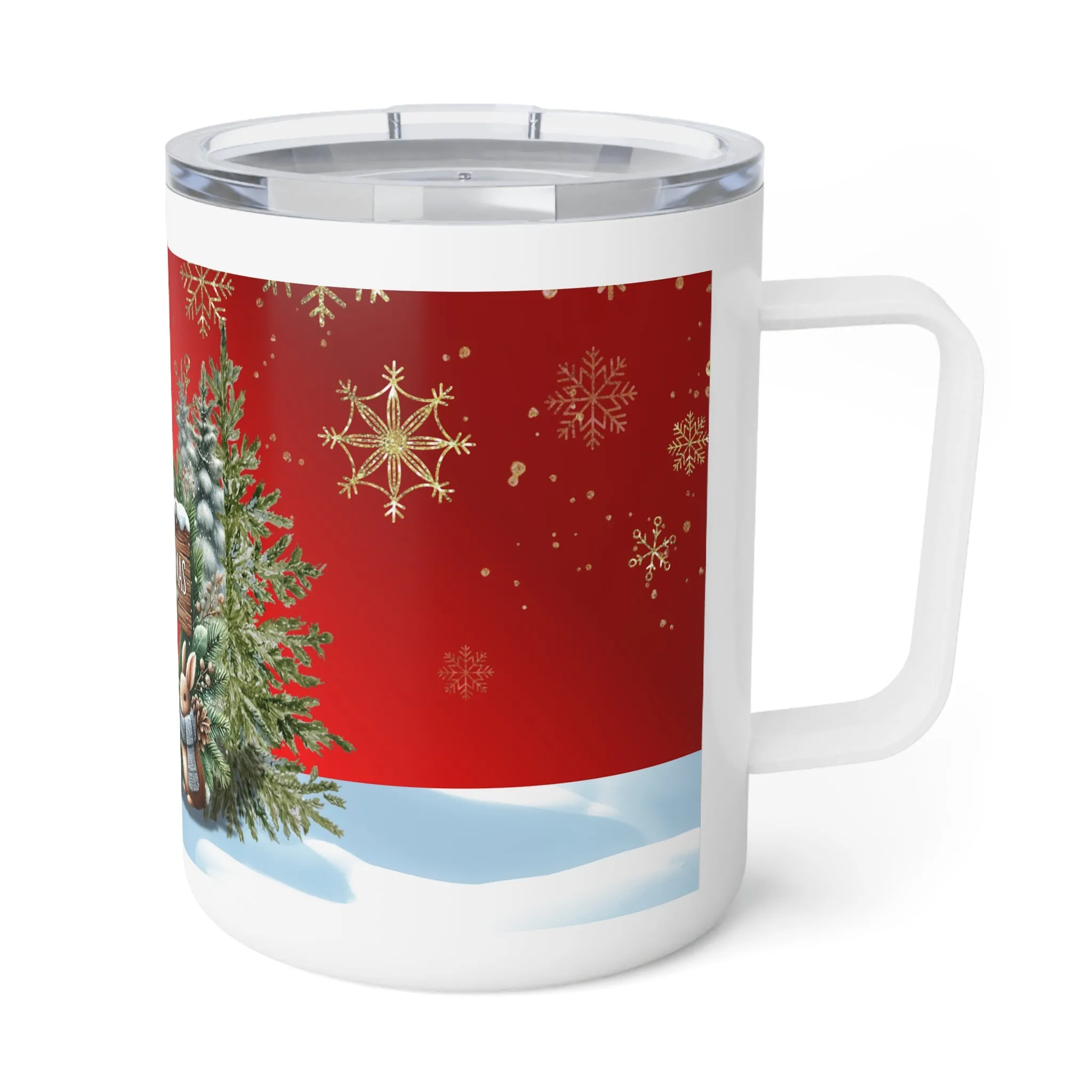 Merry Christmas Insulated Coffee Mug, 10oz