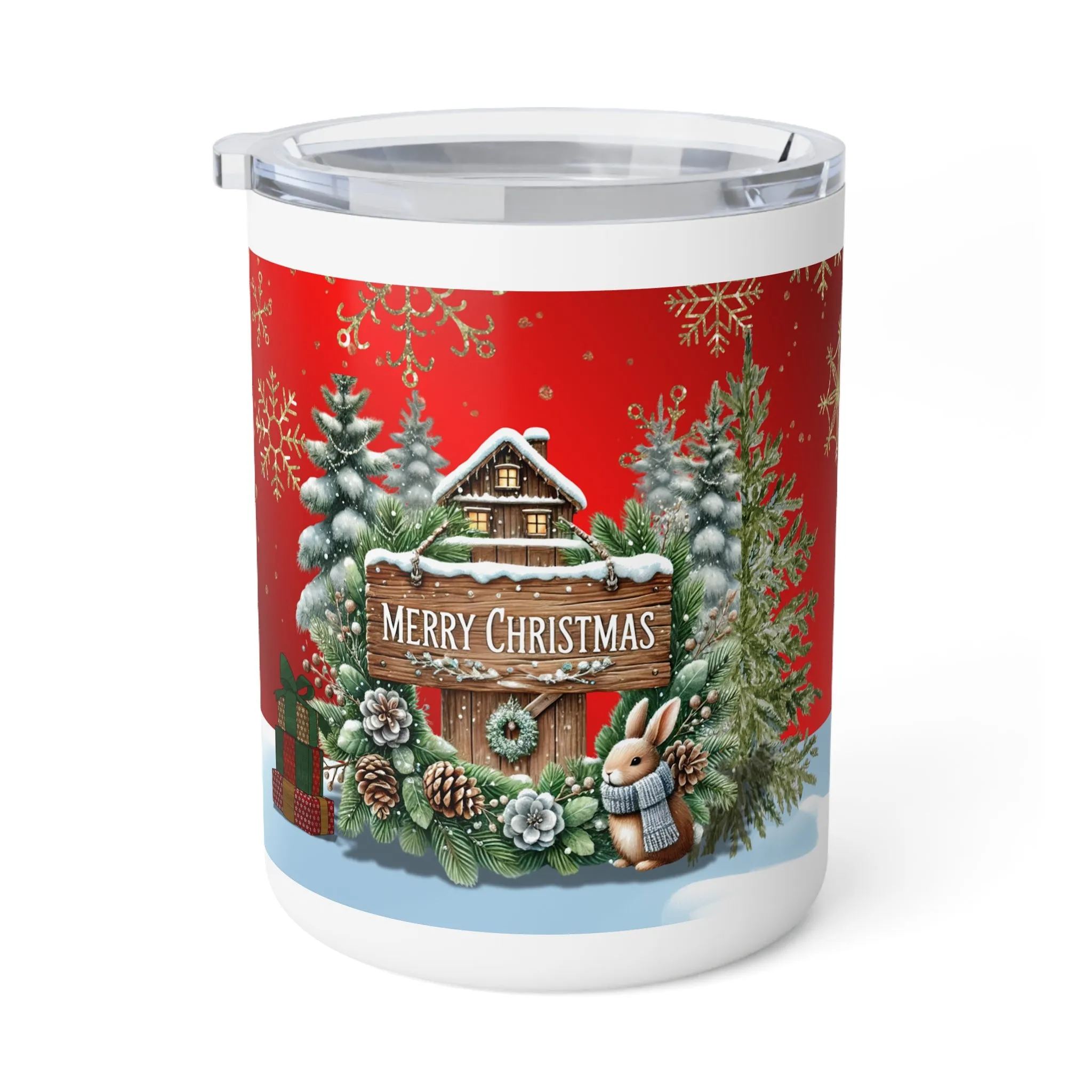 Merry Christmas Insulated Coffee Mug, 10oz