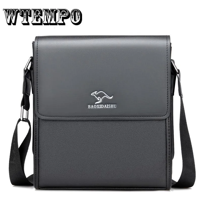 Messenger Shoulder Bag Men Leather Briefcase Casual Business Crossbody Handbag