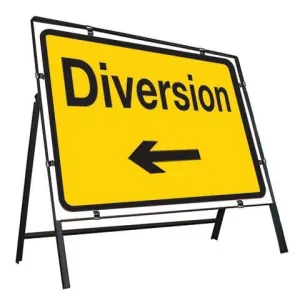 Metal Road Sign Diversion Arrow Left