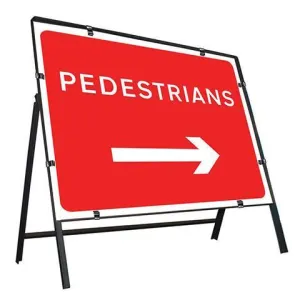 Metal Road Sign Pedestrians Arrow Right