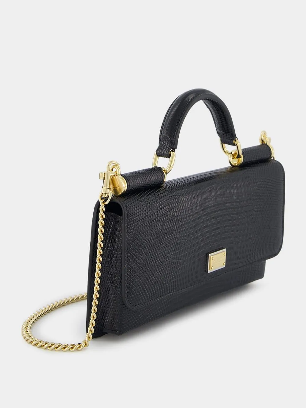 Mini Sicily Iguana-Print Leather Bag