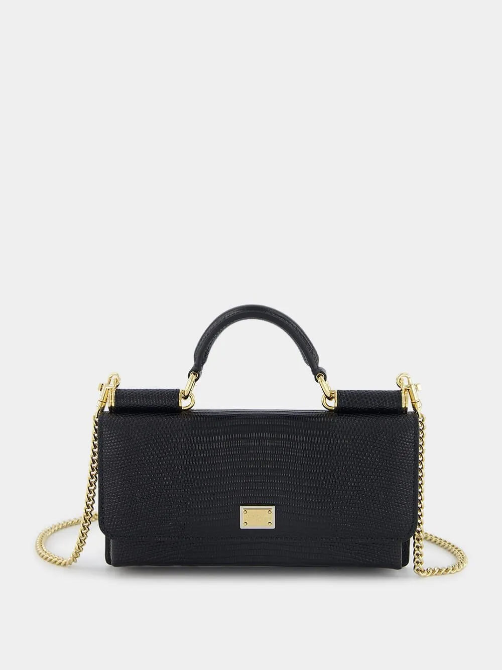 Mini Sicily Iguana-Print Leather Bag