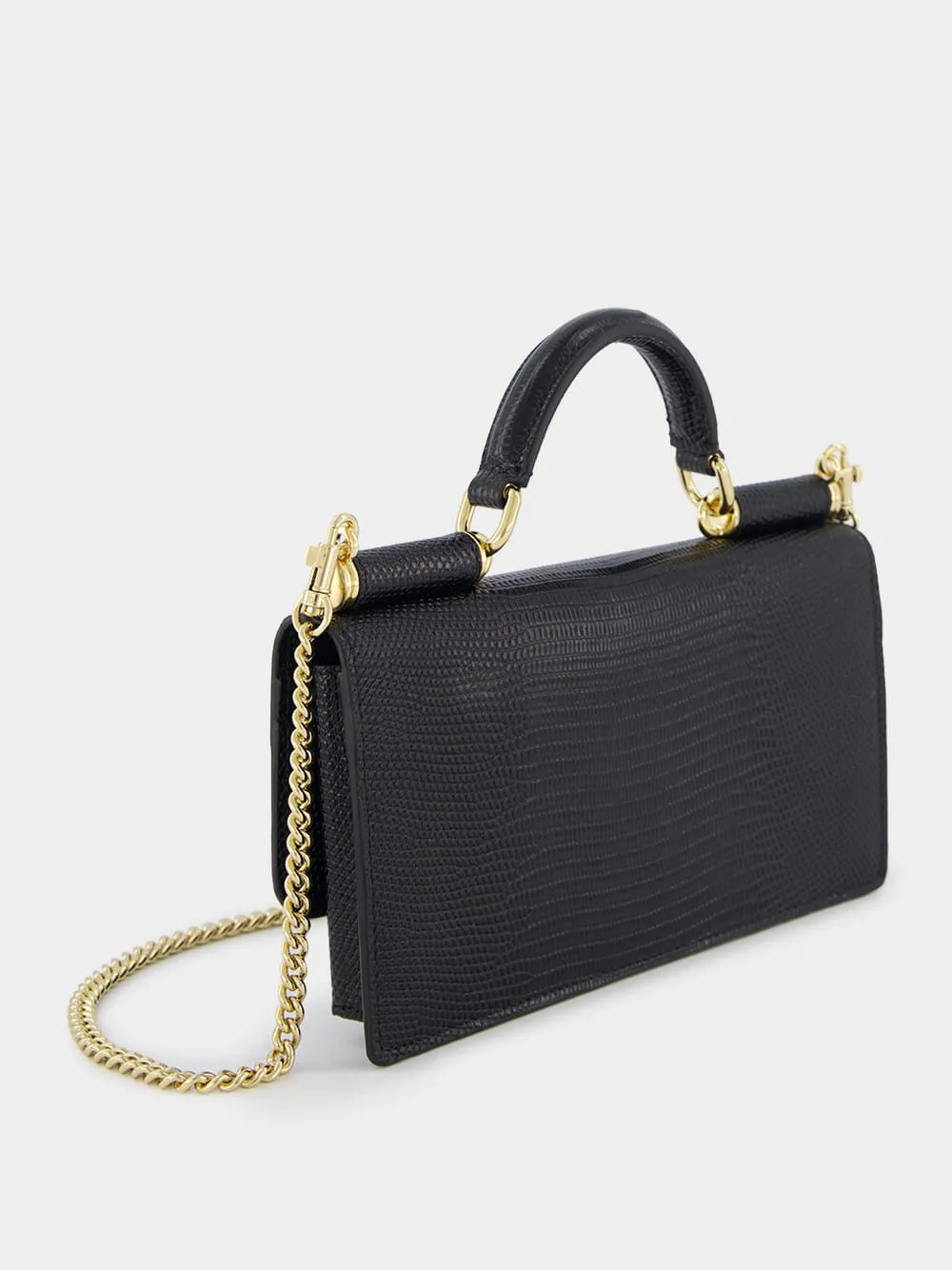 Mini Sicily Iguana-Print Leather Bag