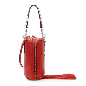 Miu Miu Red Goatskin Tassel Crossbody