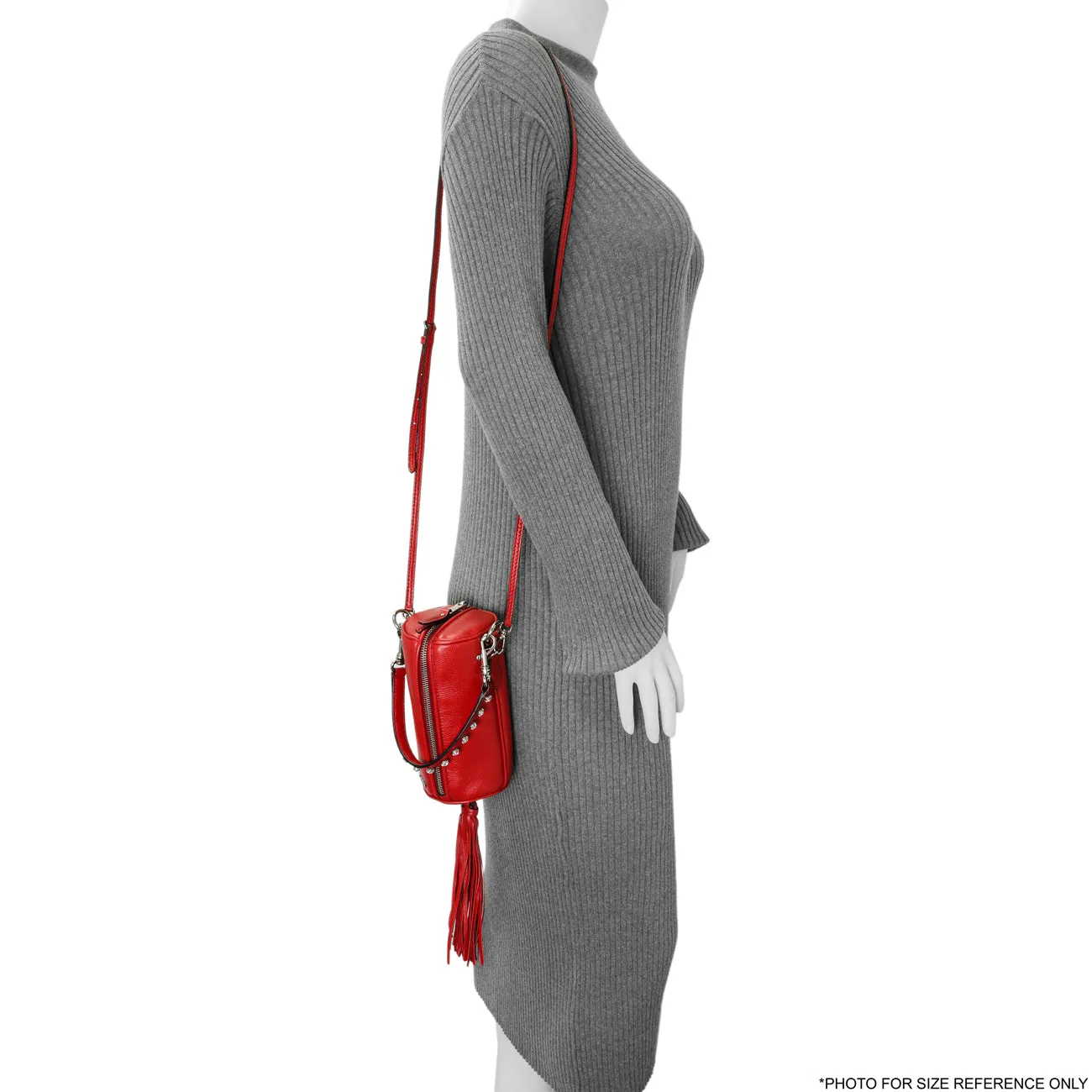 Miu Miu Red Goatskin Tassel Crossbody