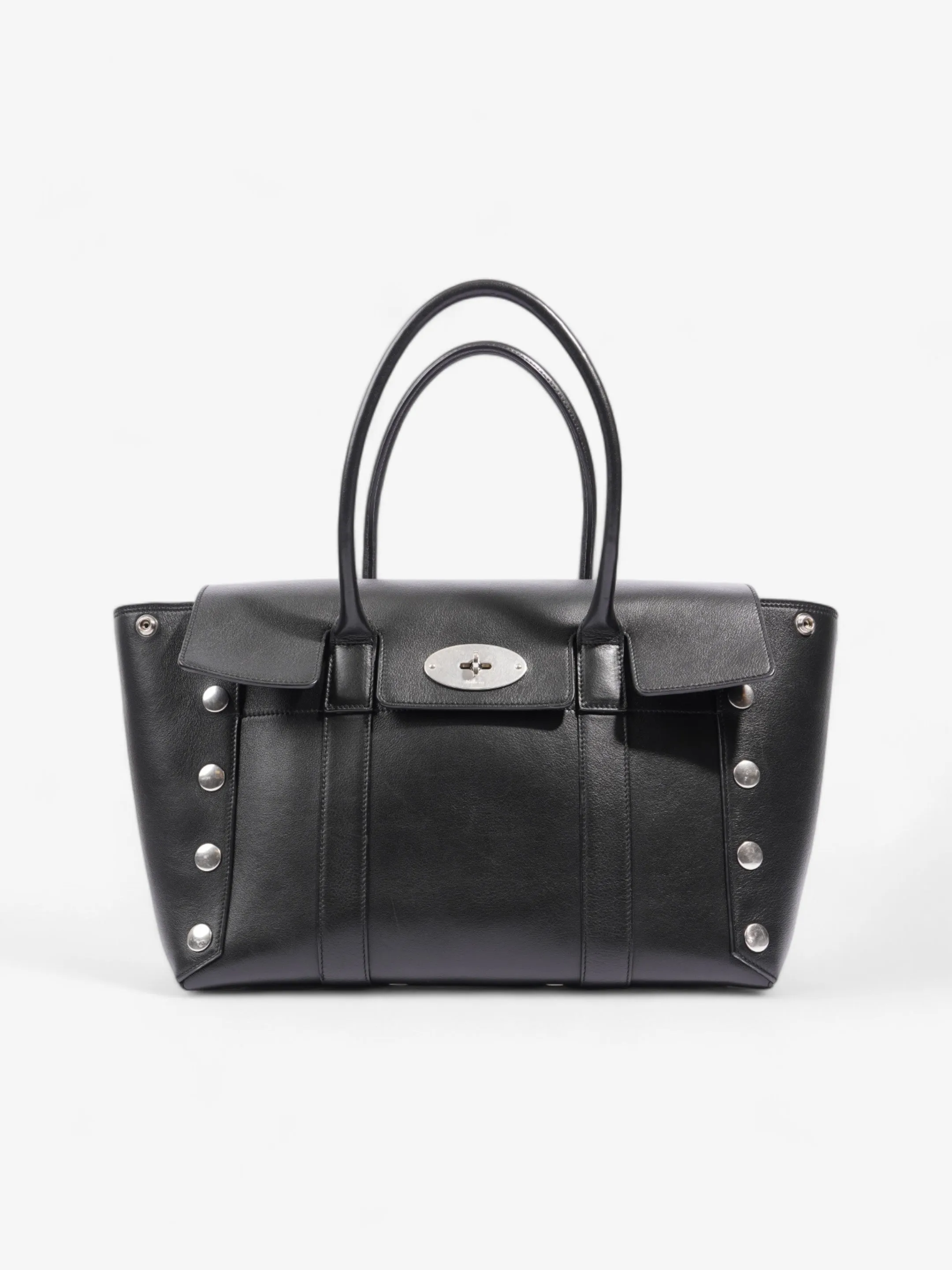 Mulberry Studded Bayswater Black Calfskin Leather