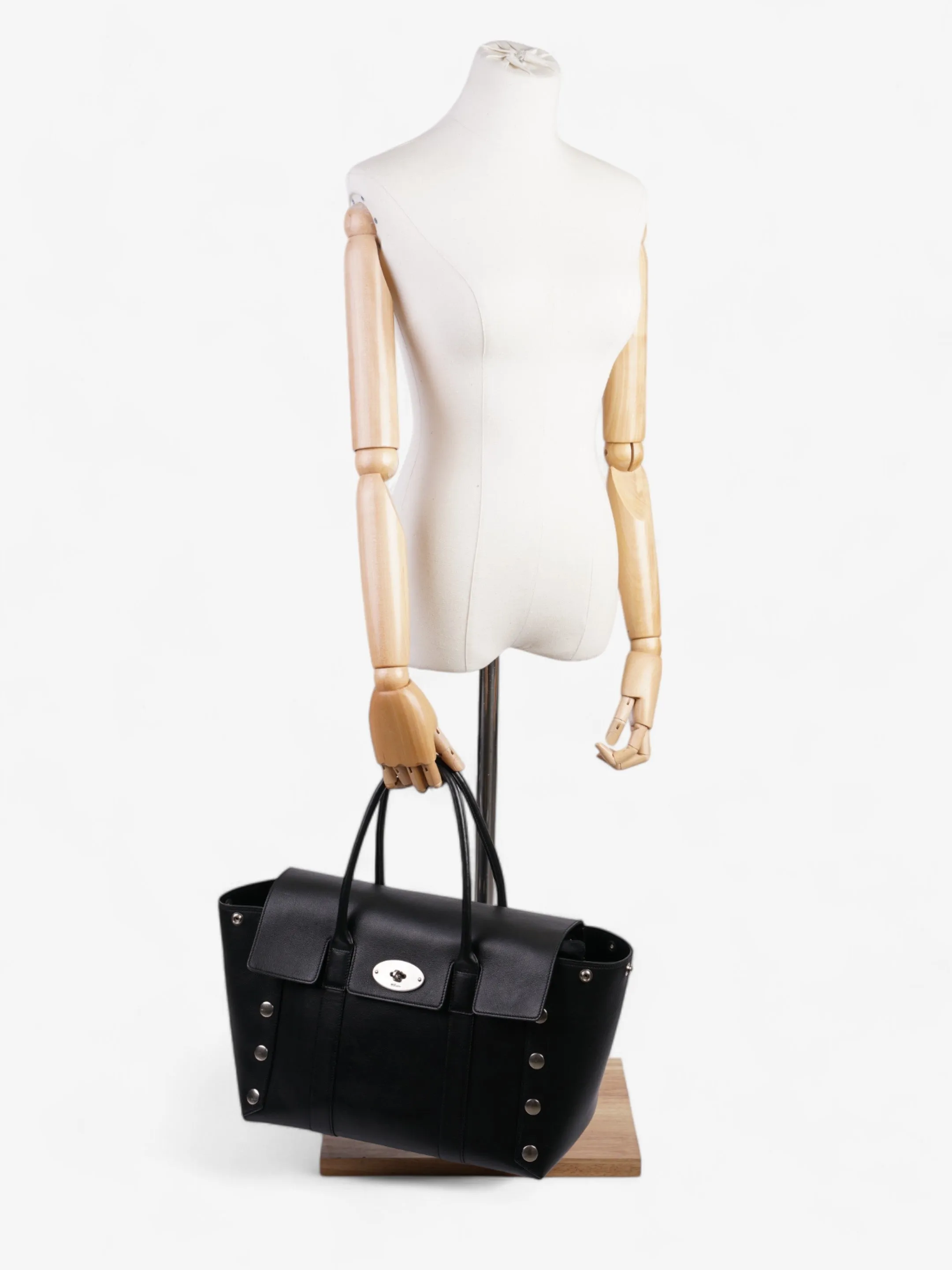 Mulberry Studded Bayswater Black Calfskin Leather