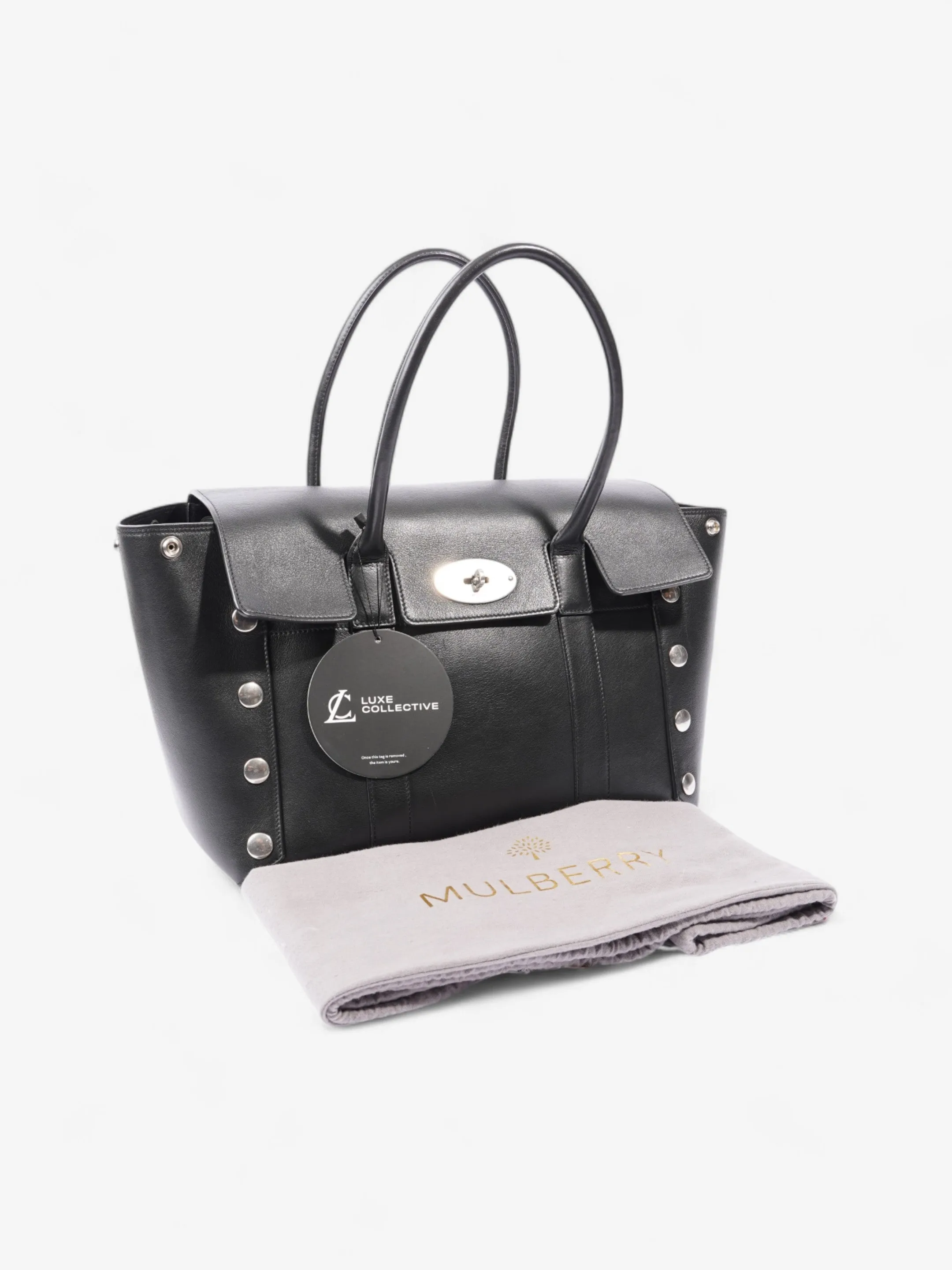 Mulberry Studded Bayswater Black Calfskin Leather