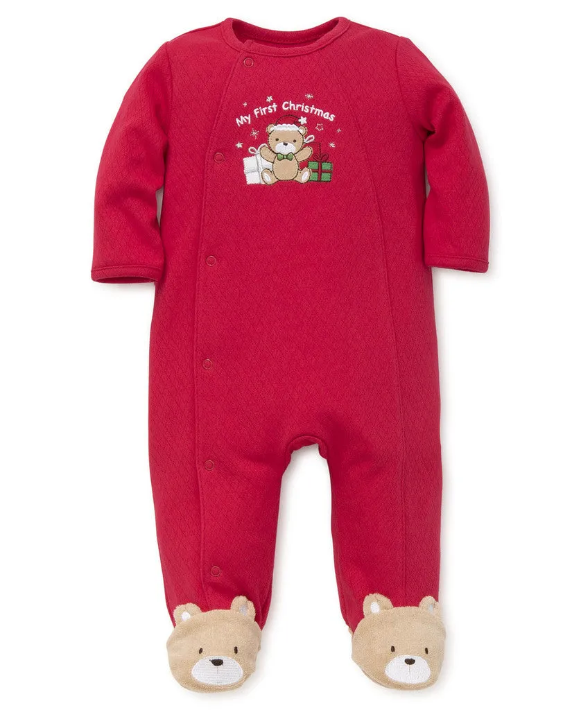 My First Christmas Holiday Boys Bear Footie