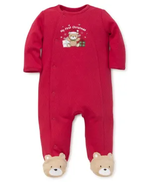 My First Christmas Holiday Boys Bear Footie
