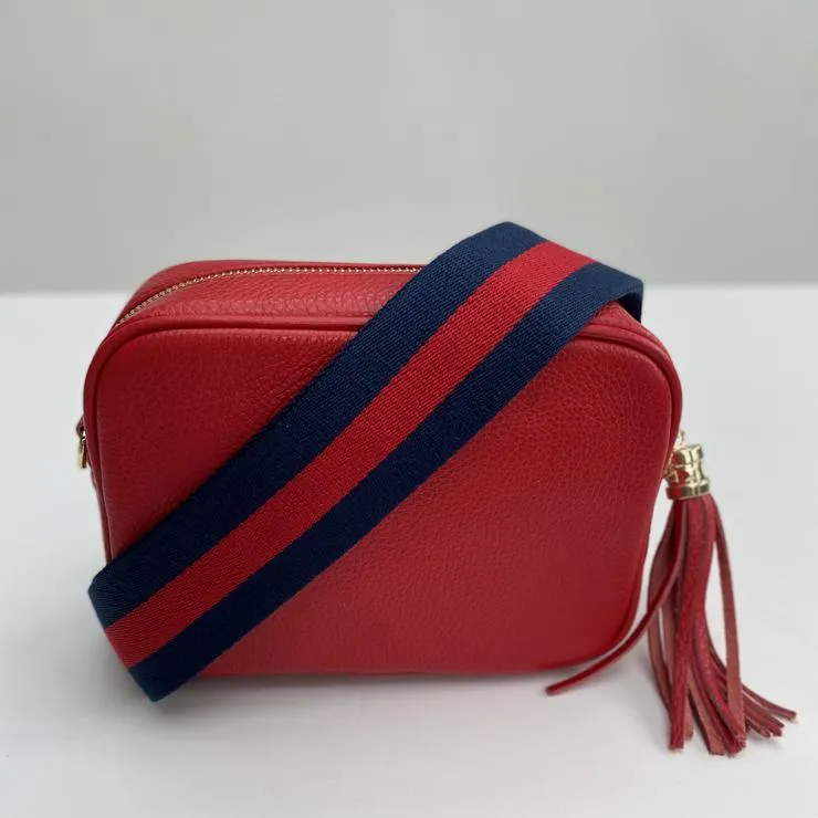 Navy and Red Stripe Bag Strap