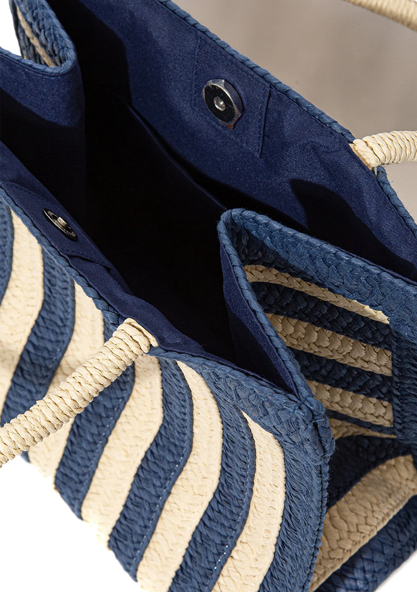 Navy Straw Shoulder Bags