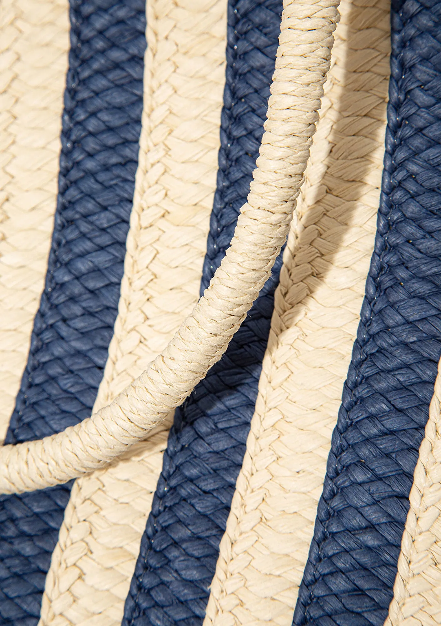 Navy Straw Shoulder Bags