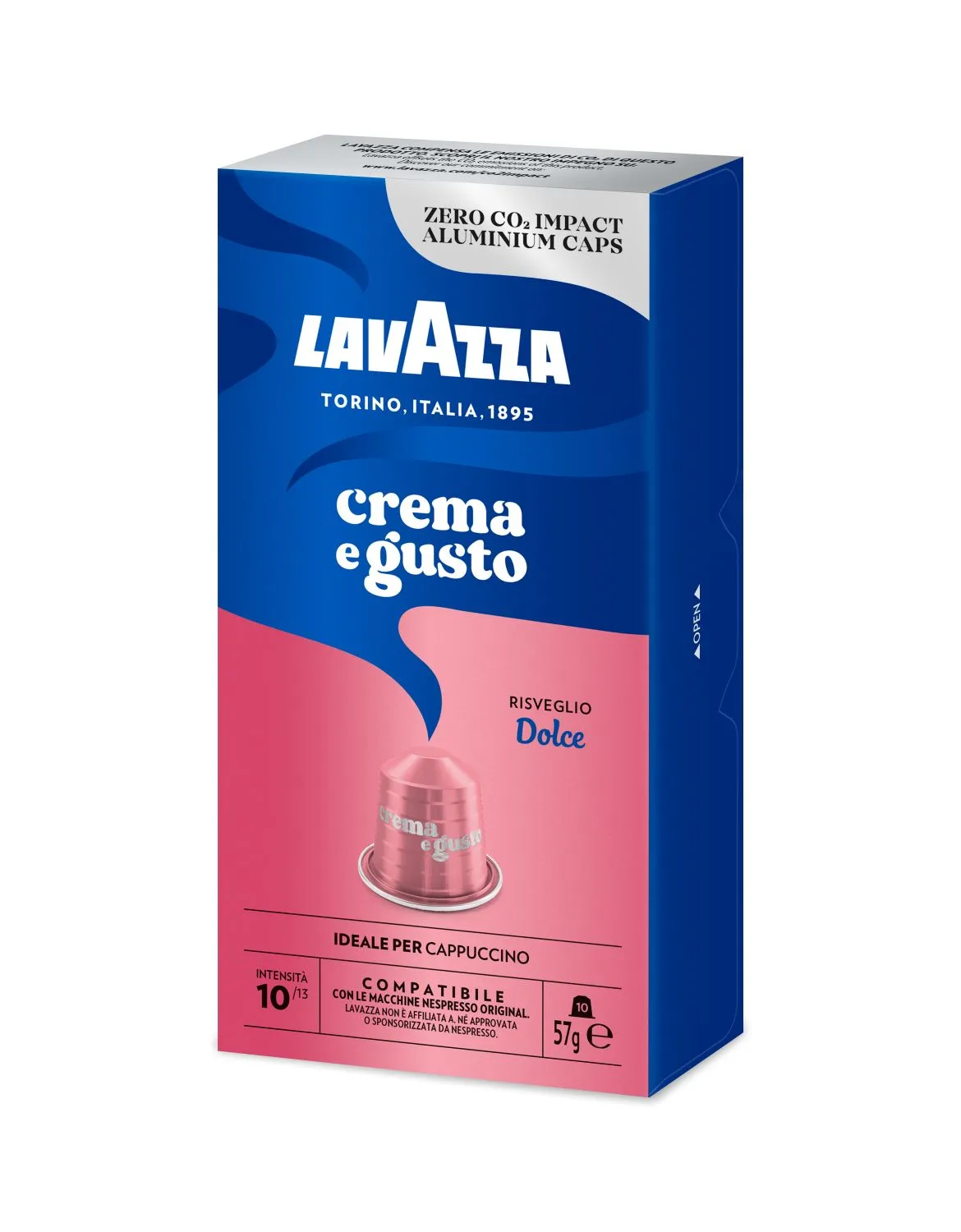 Nespresso Compatible Lavazza Crema e Gusto Dolce 100 Coffee Capsules