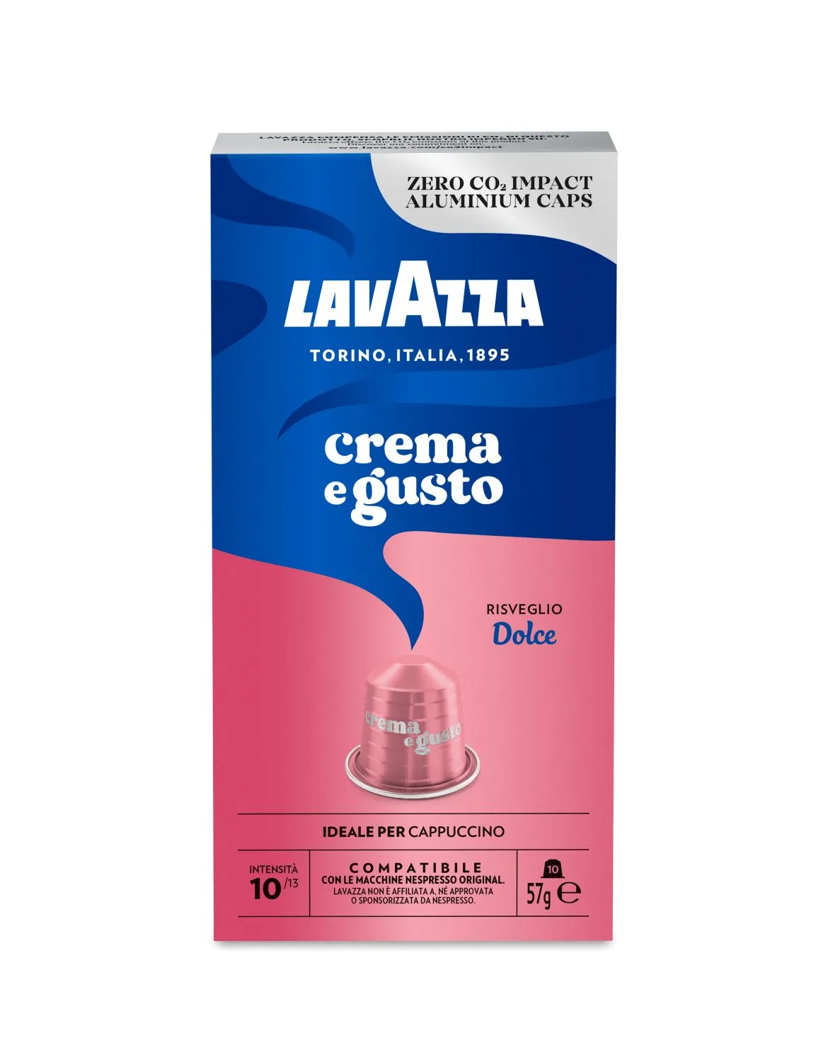 Nespresso Compatible Lavazza Crema e Gusto Dolce 100 Coffee Capsules