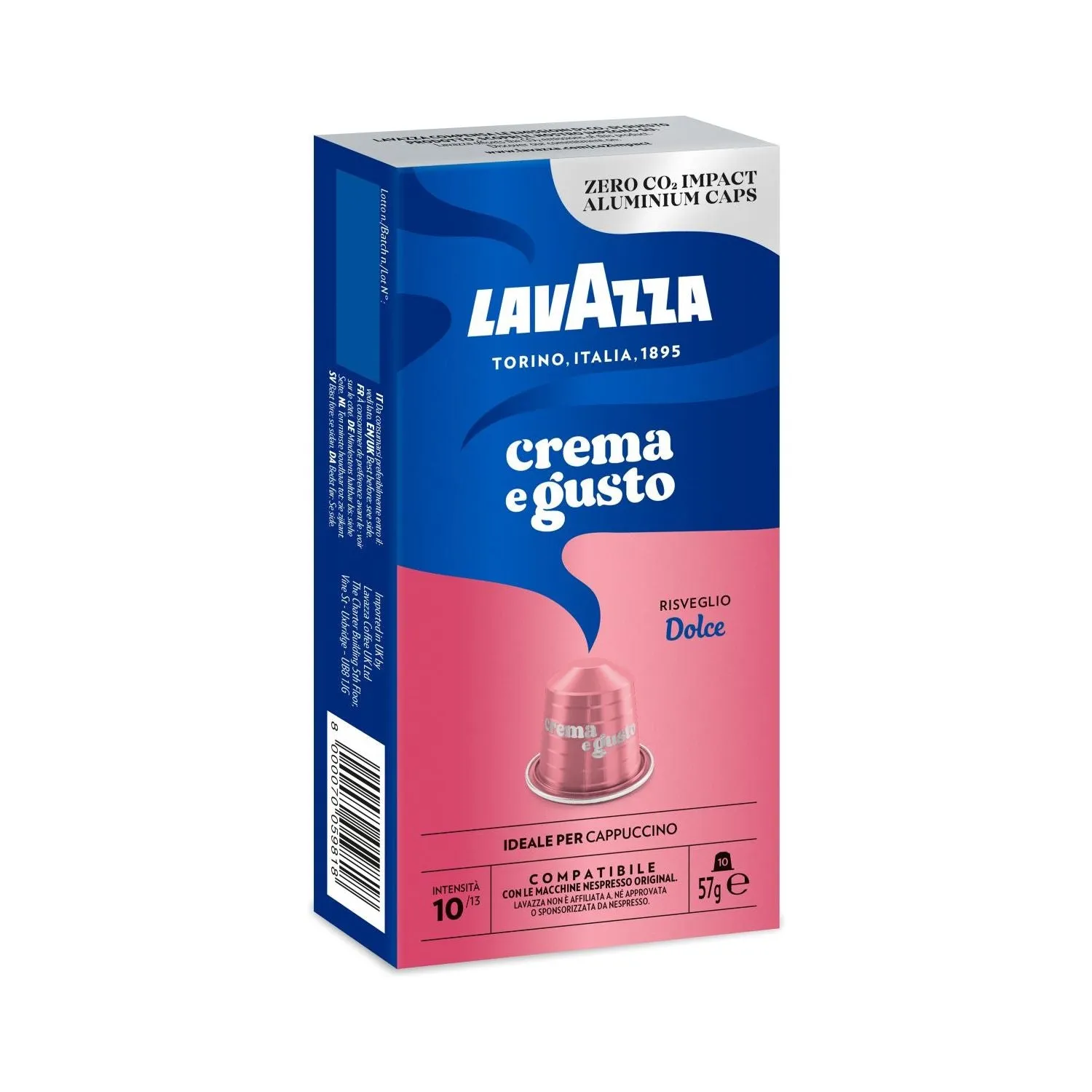 Nespresso Compatible Lavazza Crema e Gusto Dolce 50 Coffee Capsules
